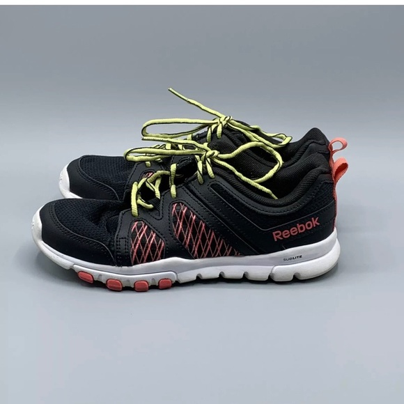 Reebok Sublite Running Shoe Black Pink Memory Foam - Picture 3 of 7